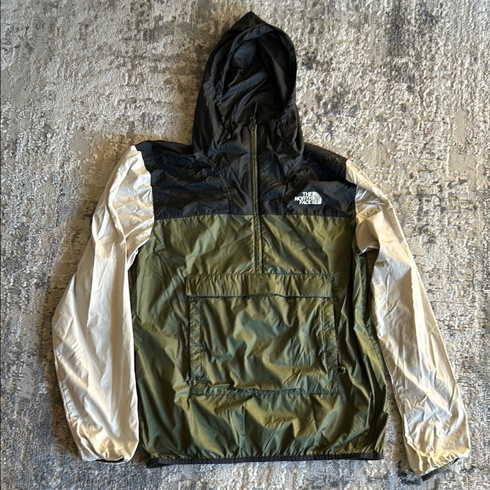 The North Face Men's Olive and Black Hooded Jacket